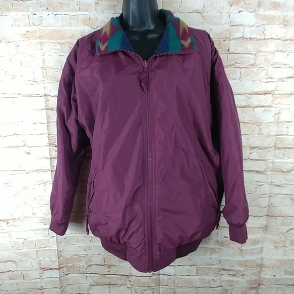 Reversible jacket Maroon/print - Picture 1 of 5